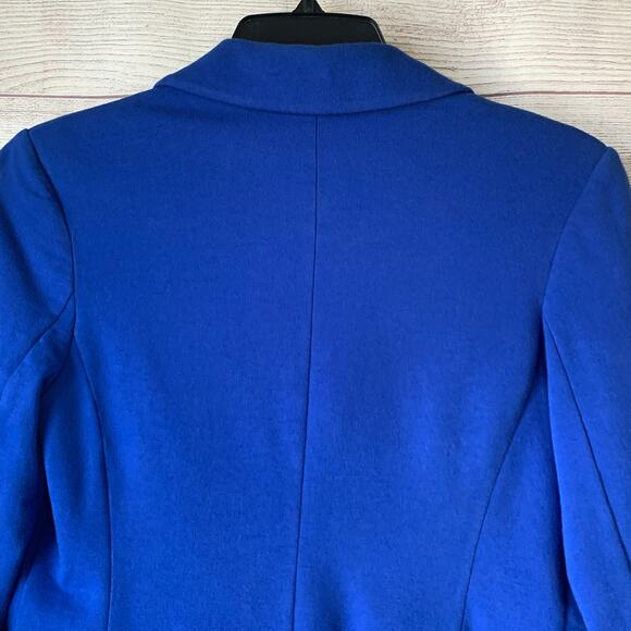 Apt. 9 Blue Blazer Jacket with Polka Dot Roll Cuff Button Closure Size XS - Picture 6 of 12